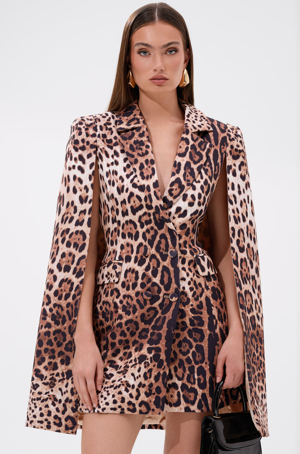AMINAH LEOPARD PRINT BLAZER DRESS