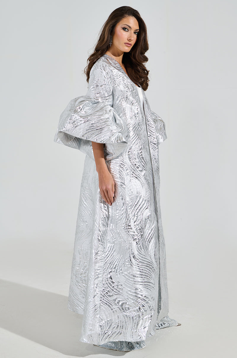 MALDIVES BROCADE PUFF SLEEVE DUSTER