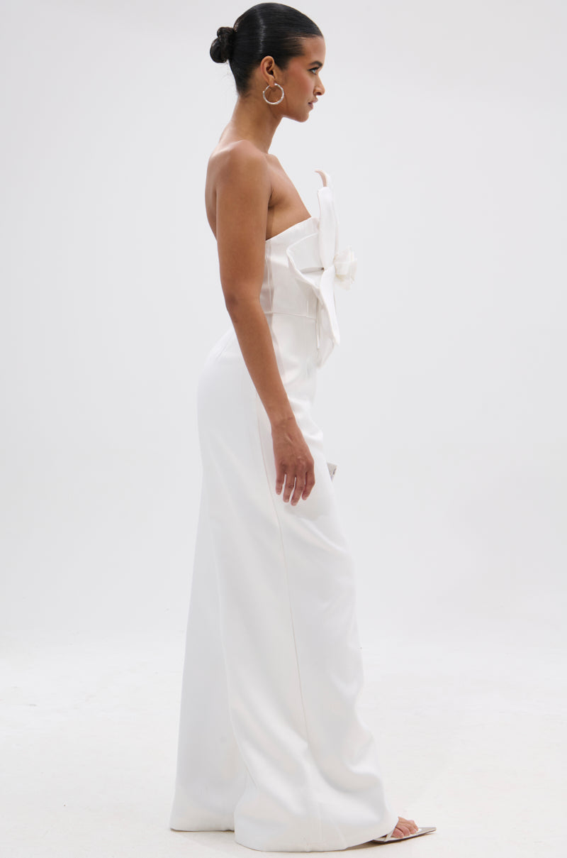 SUMMER BLOOMS WIDE LEG JUMPSUIT IN WHITE