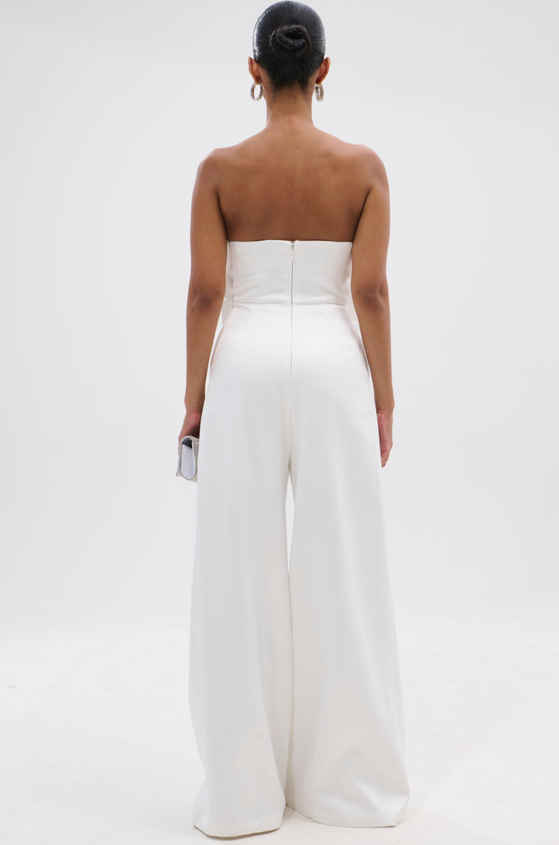 SUMMER BLOOMS WIDE LEG JUMPSUIT IN WHITE