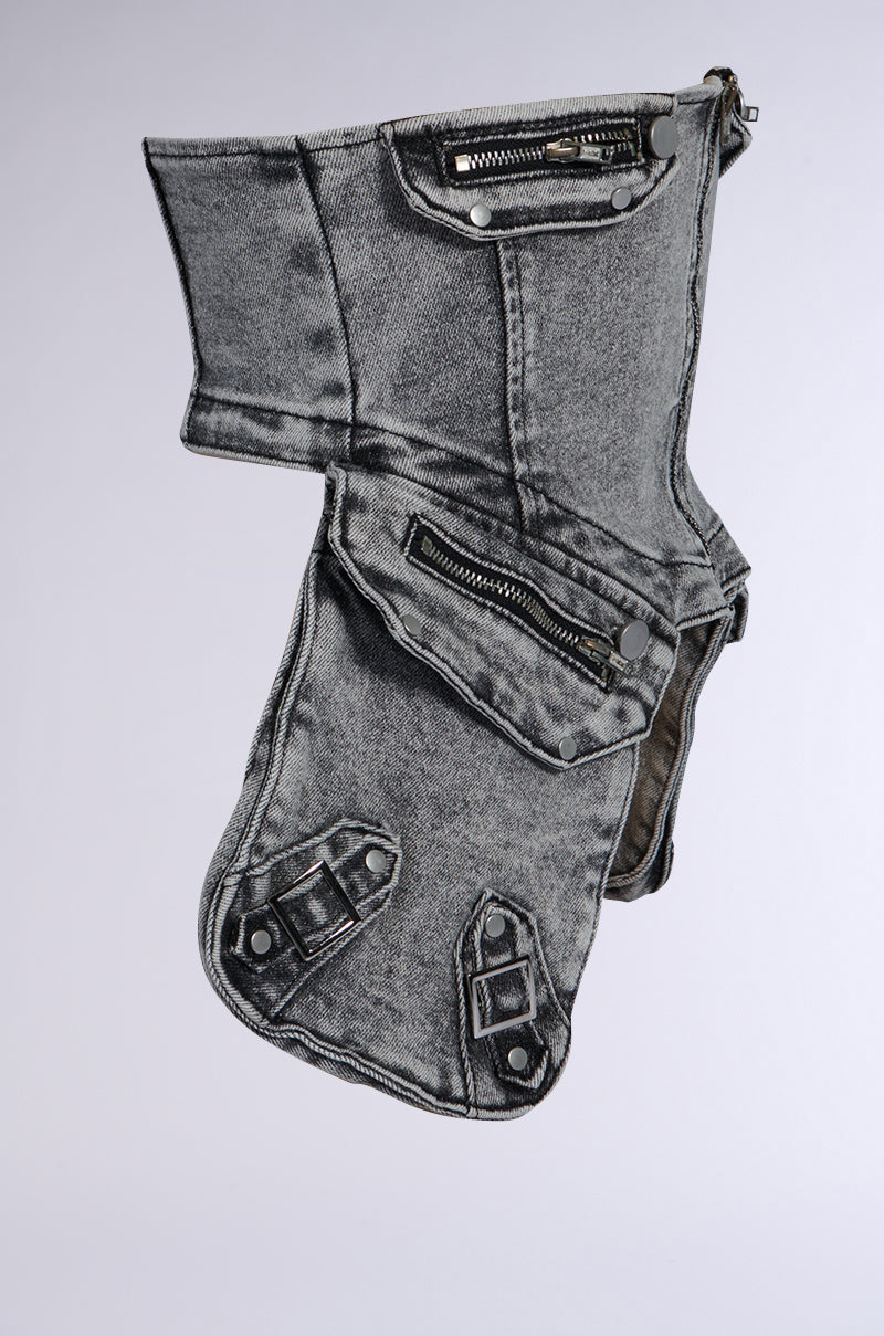 MAEVE EMBELLISHED STRETCH DENIM BELT