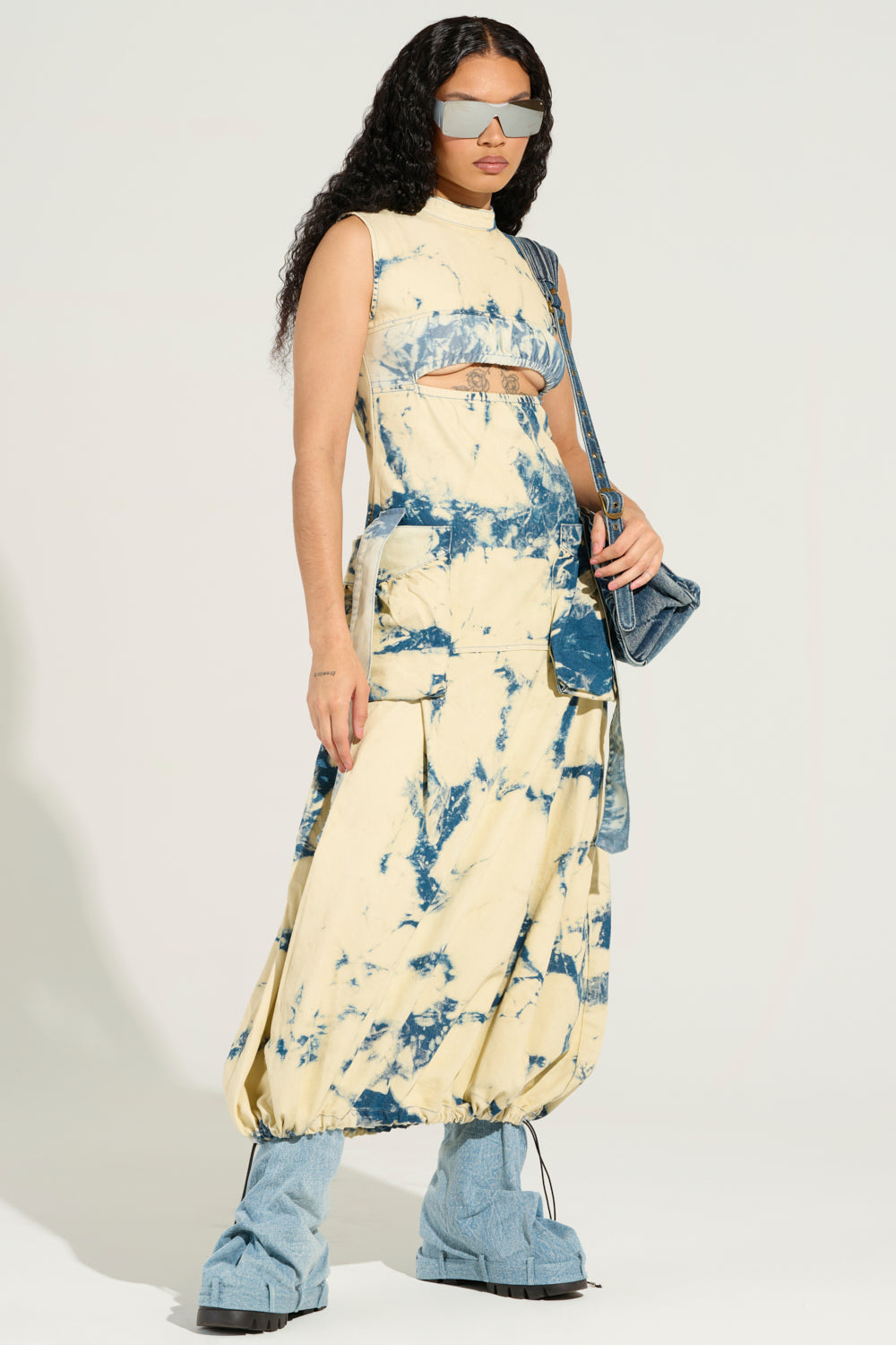 STREET STYLE ACID WASH MAXI DRESS