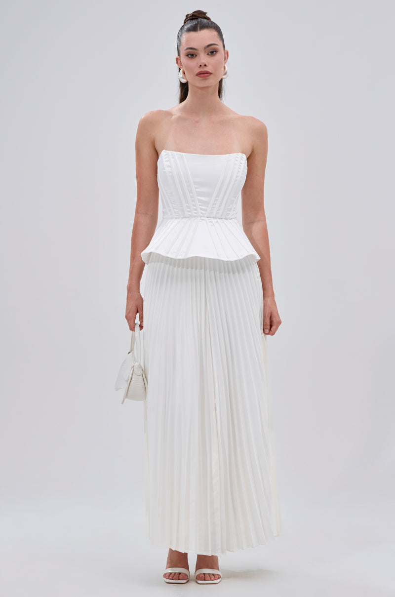 SWEET THING PLEATED SATIN MAXI SKIRT