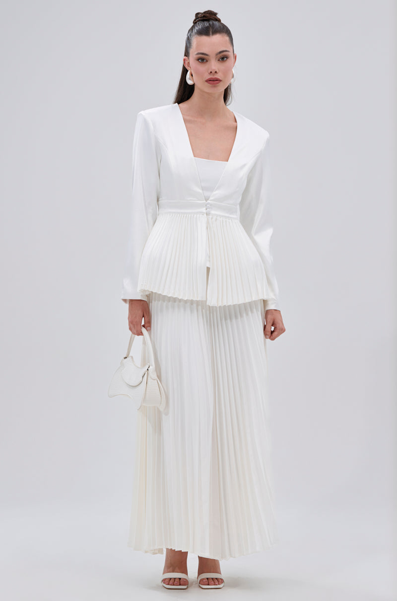 SWEET THING PLEATED SATIN BLAZER