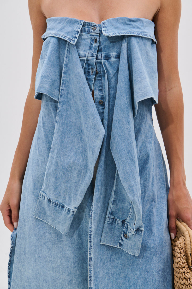 CRAZY FOR YOU DENIM BLOUSE