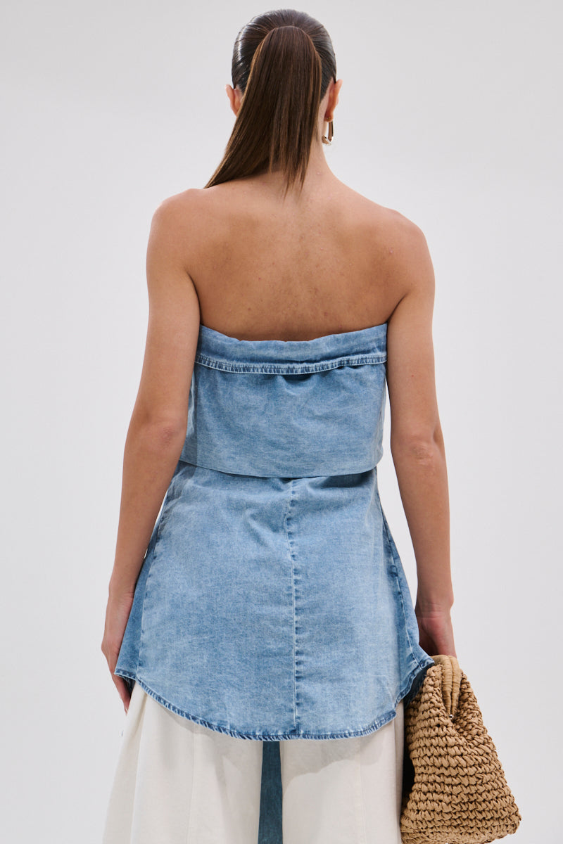 CRAZY FOR YOU DENIM BLOUSE