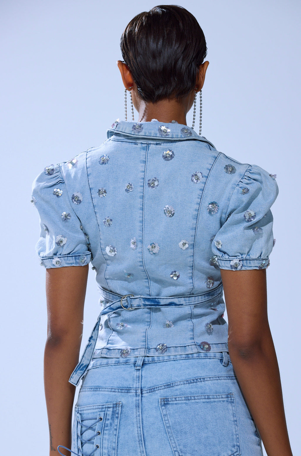 HALEY EMBELLISHED SEQUIN BLOUSE