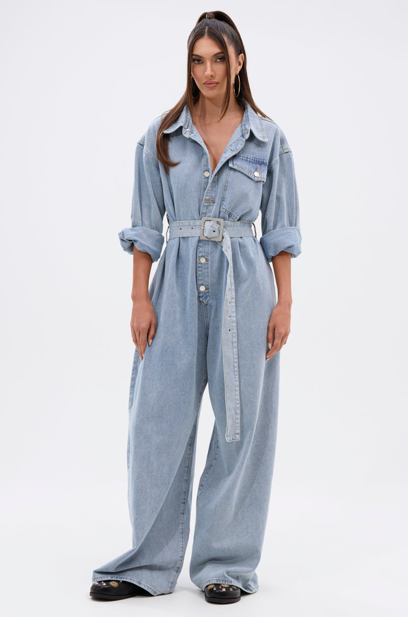 NOT TODAY EXTREME OVERSIZED DENIM JUMPSUIT