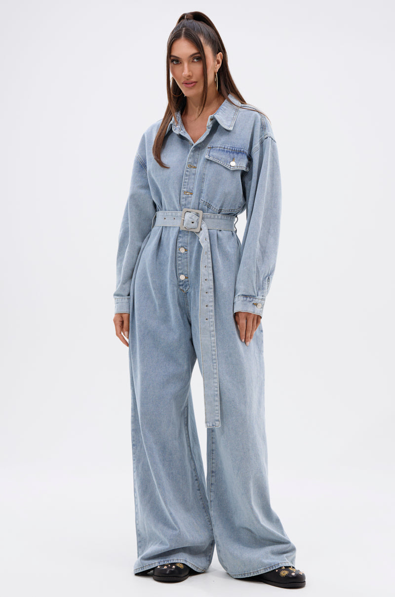 NOT TODAY EXTREME OVERSIZED DENIM JUMPSUIT