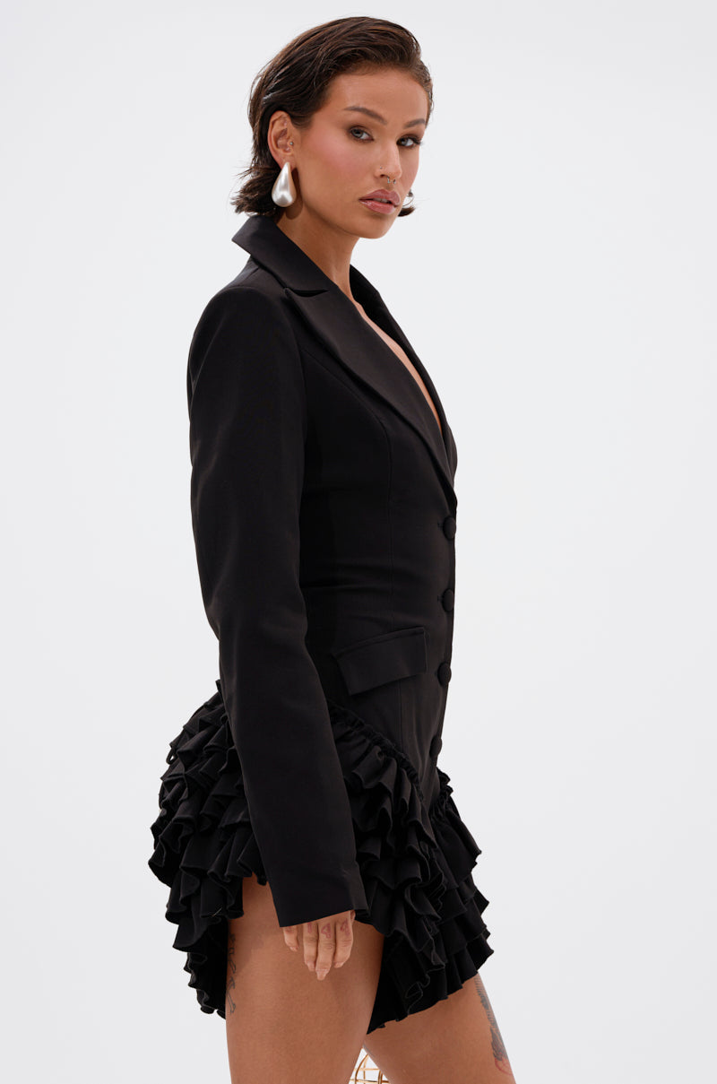 STRICTLY BUSINESS BLAZER ROMPER IN BLACK