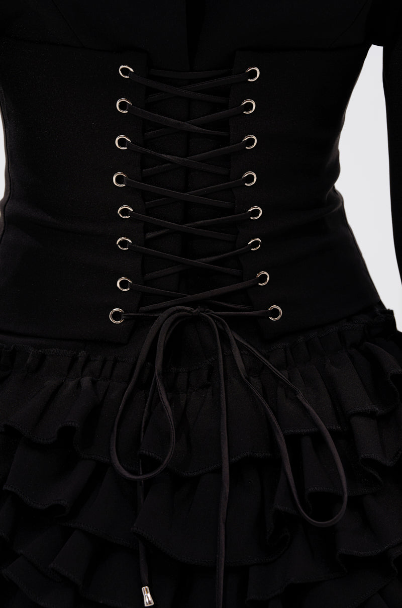 STRICTLY BUSINESS BLAZER ROMPER IN BLACK