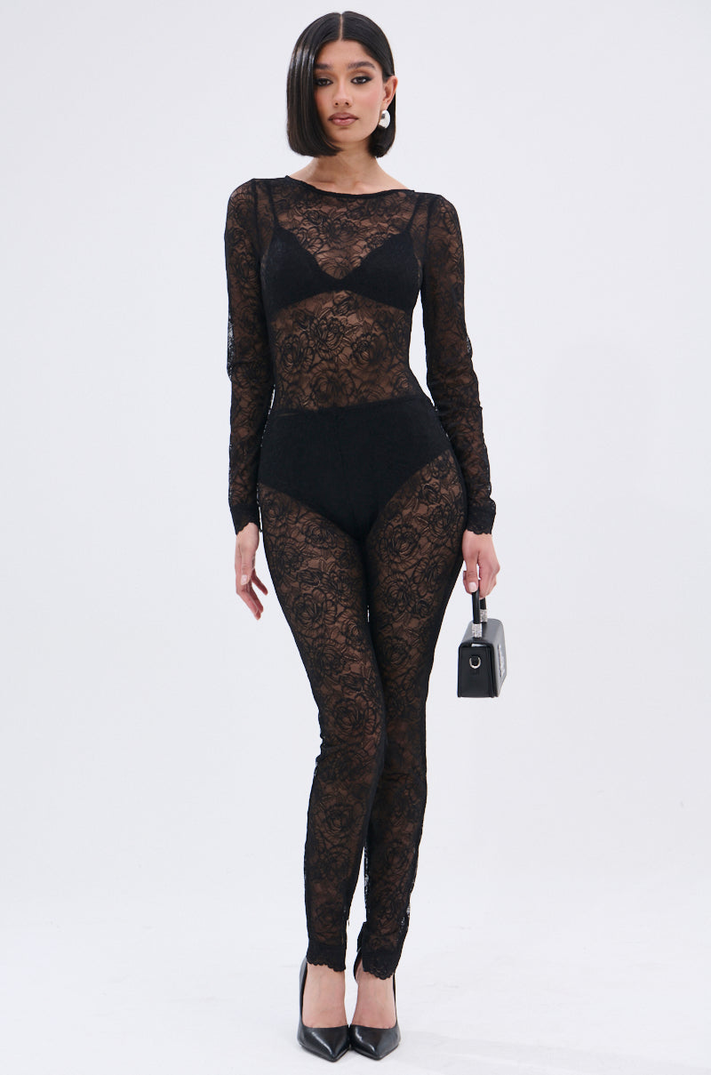 ONLY IF THERE'S BOTTLE SERVICE LACE JUMPSUIT