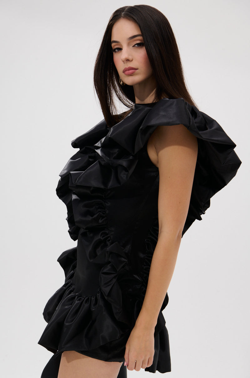 THE MOMENT IS MINE SATIN MINI DRESS