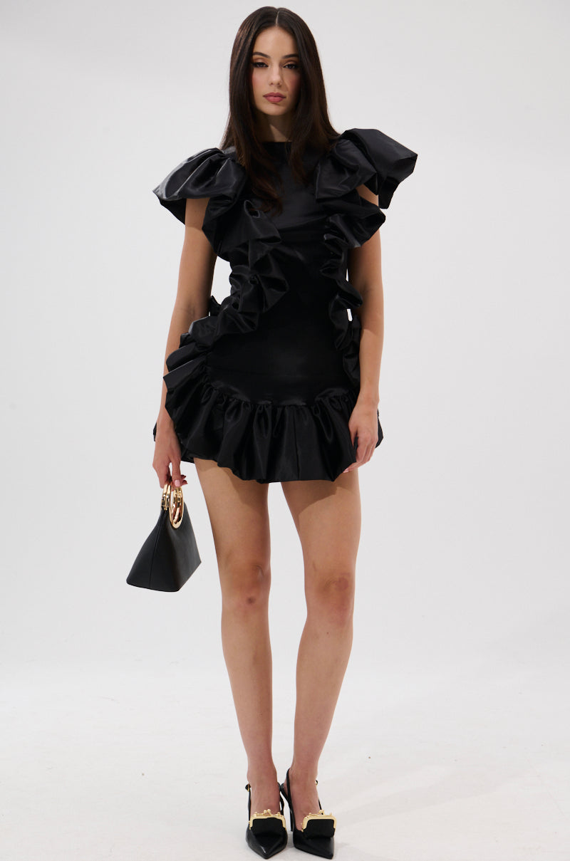 THE MOMENT IS MINE SATIN MINI DRESS