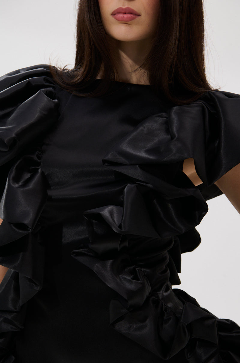 THE MOMENT IS MINE SATIN MINI DRESS