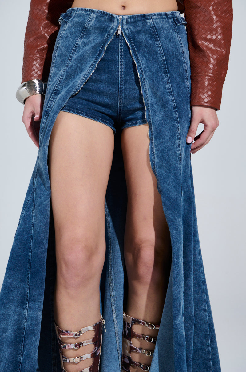 PAINTED LADY MAXI SKIRT WITH BUILT IN SHORT