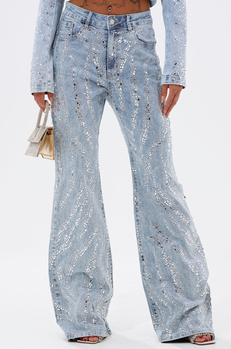 DIAMONDS DANCING DENIM FLARE PANT