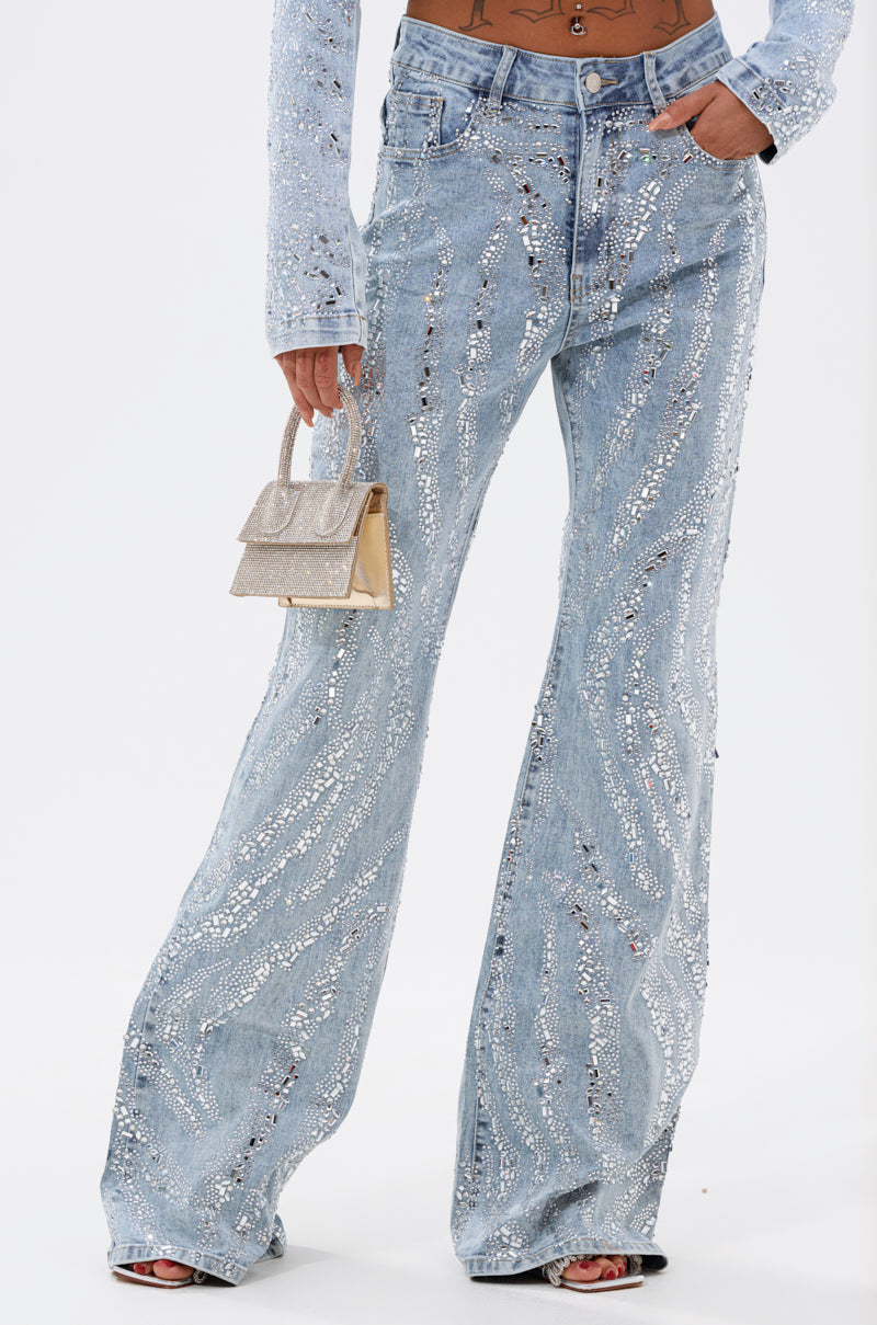 DIAMONDS DANCING DENIM FLARE PANT