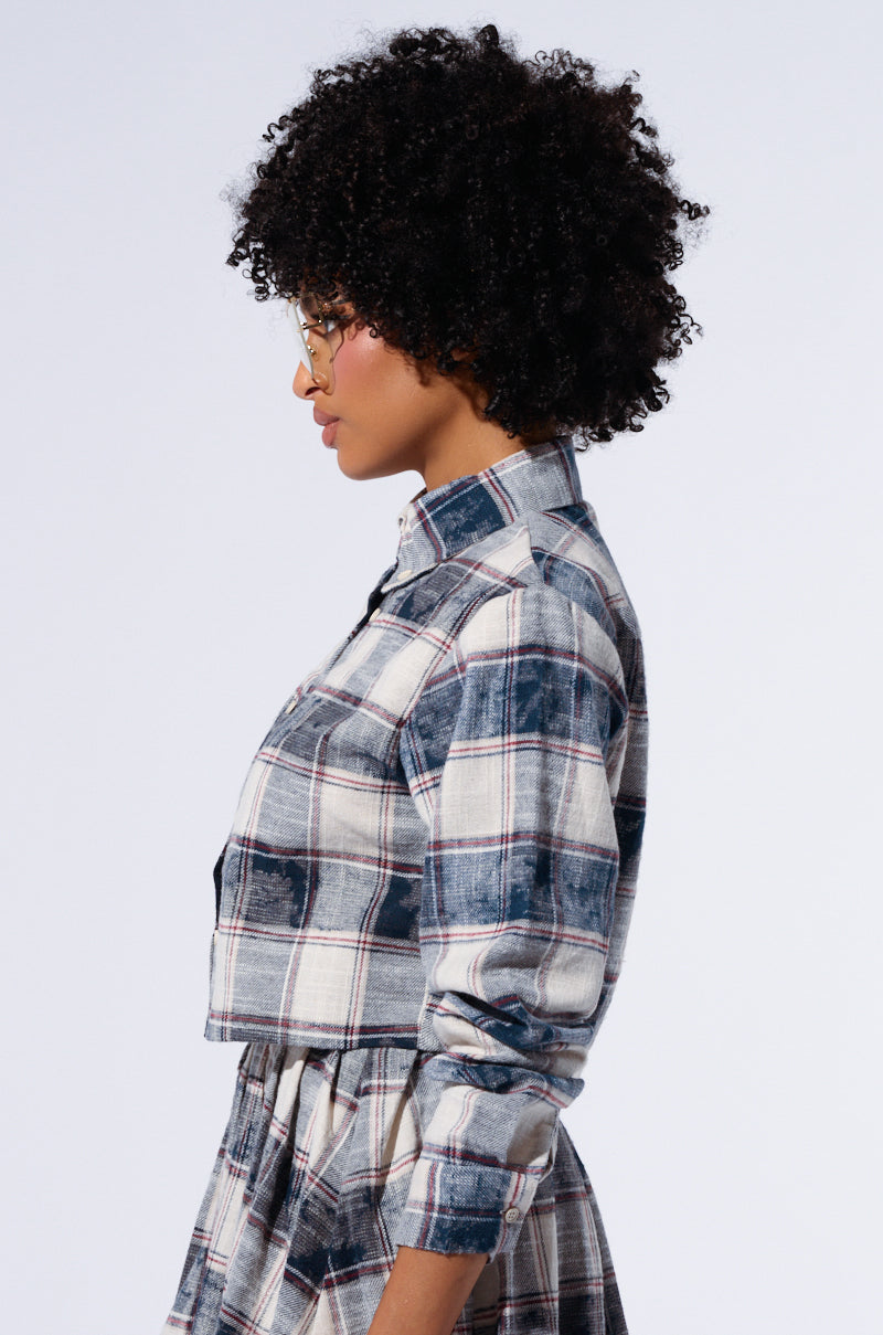 BELLA PLAID BUTTON DOWN SHIRT