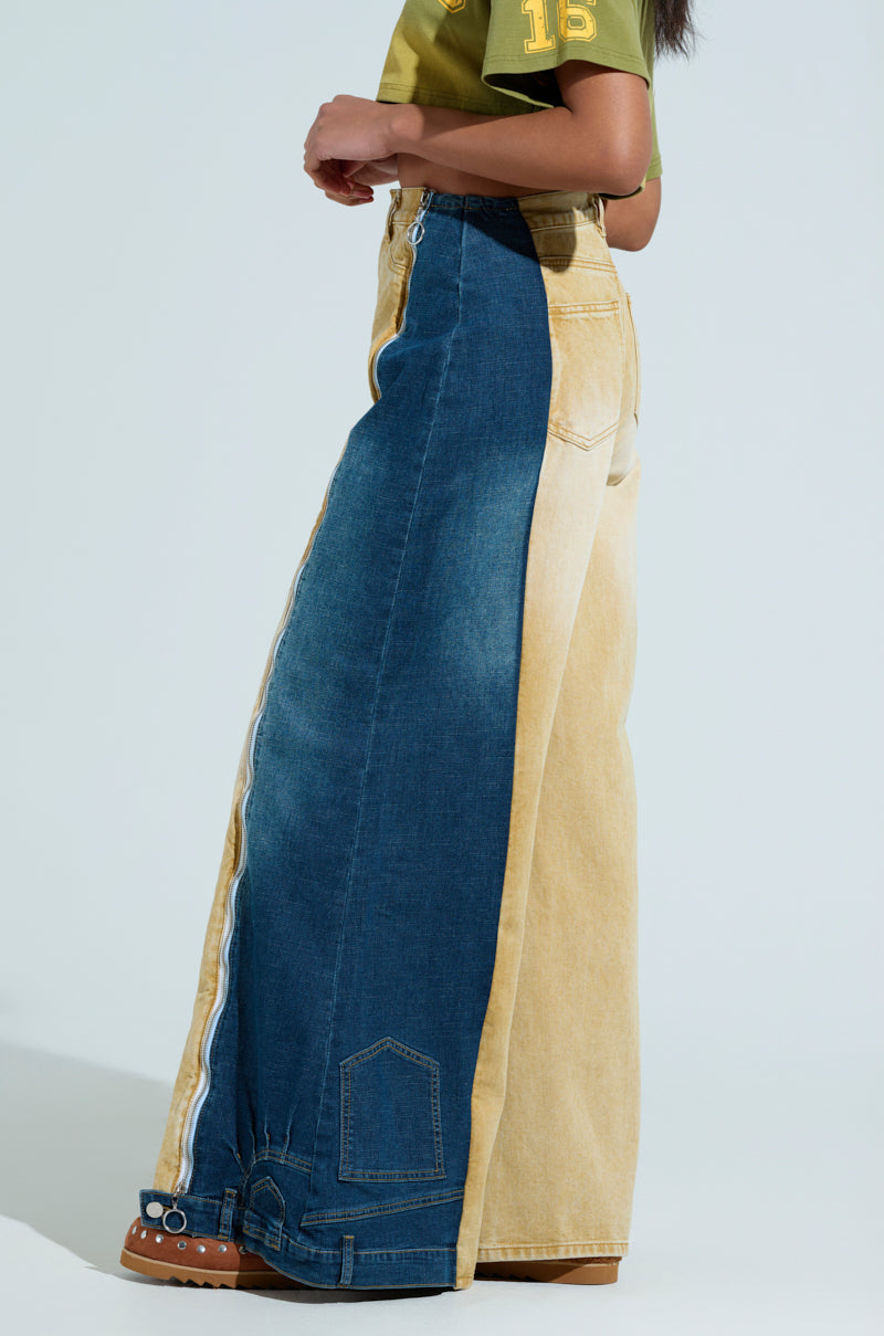 SHE CAN DO BOTH MIXED MEDIA DENIM JEANS