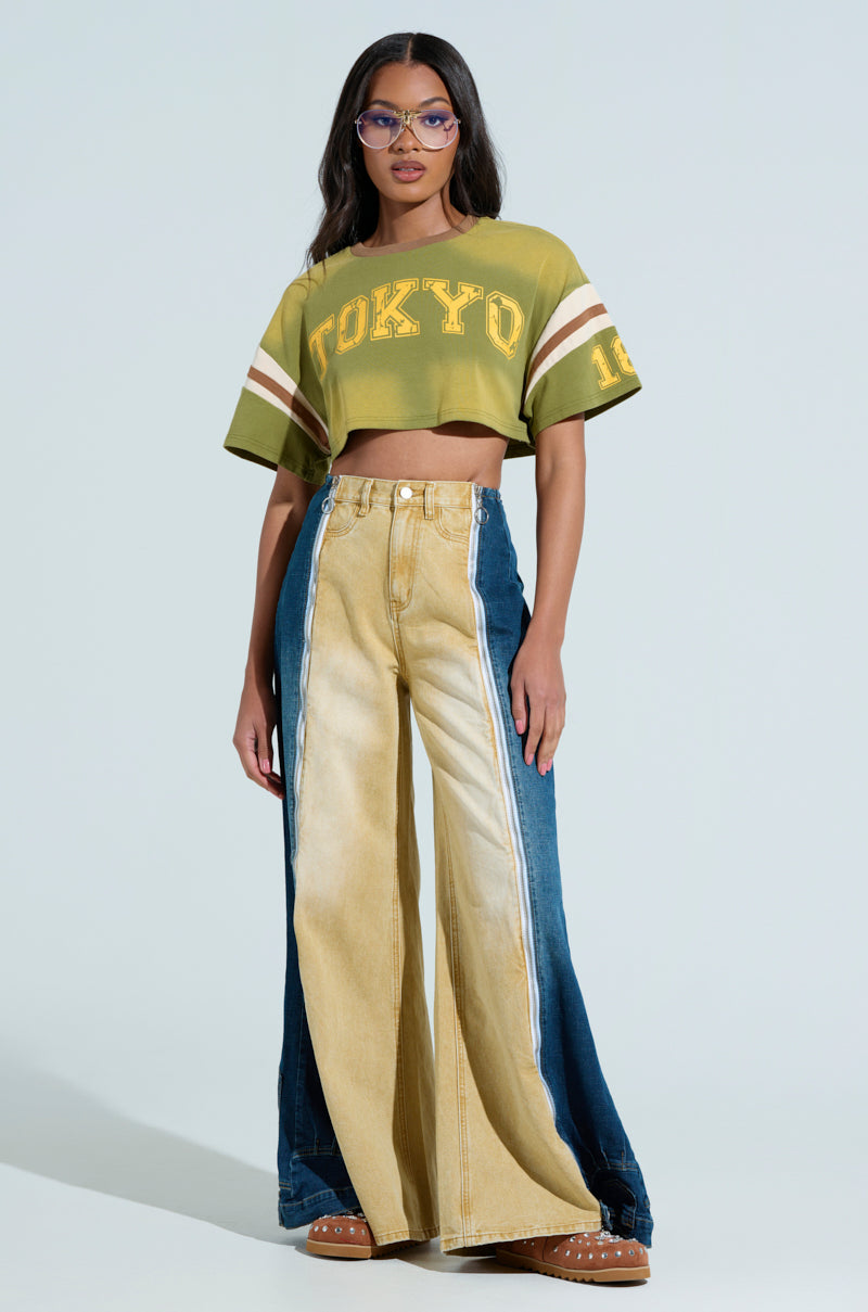 SHE CAN DO BOTH MIXED MEDIA DENIM JEANS