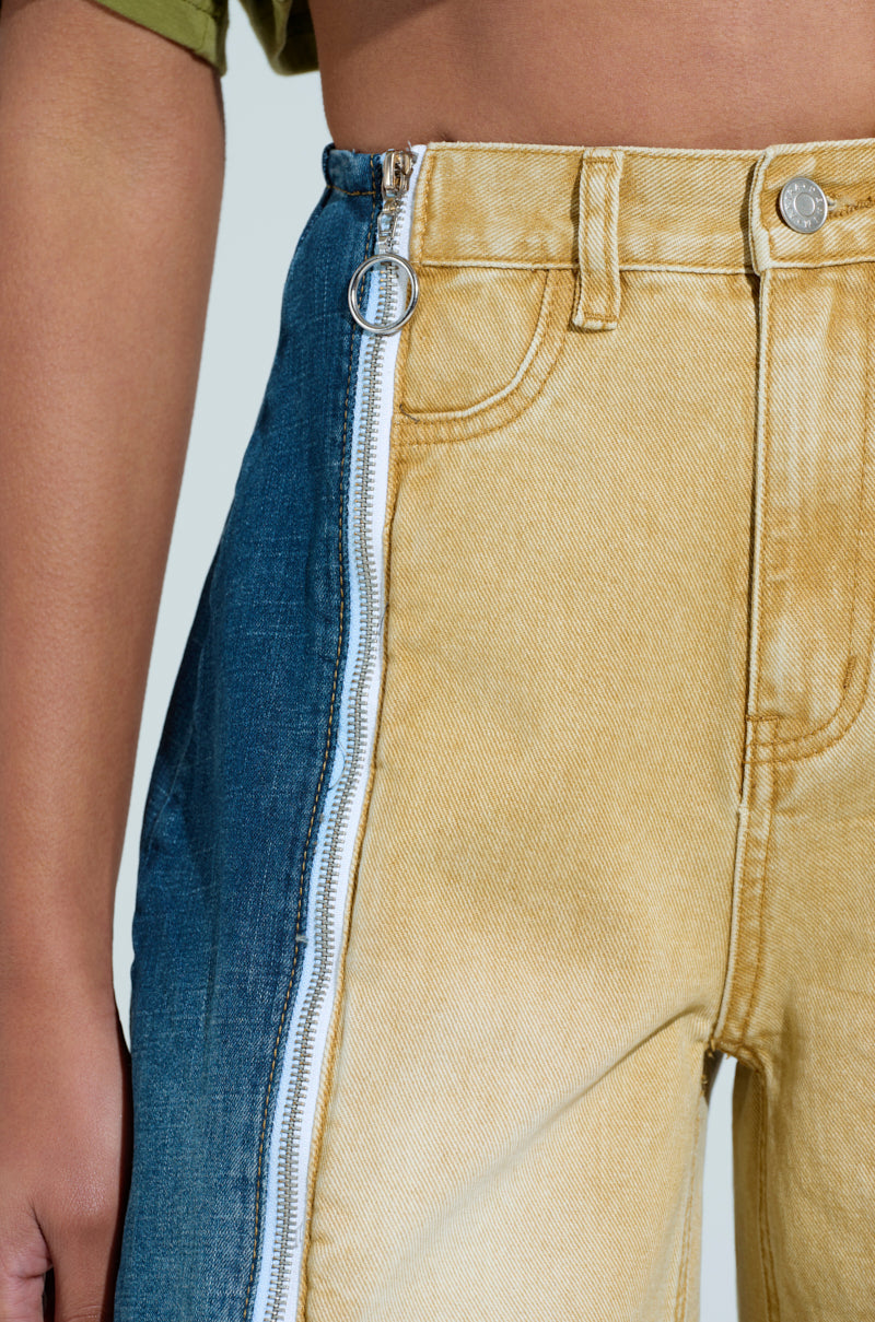 SHE CAN DO BOTH MIXED MEDIA DENIM JEANS