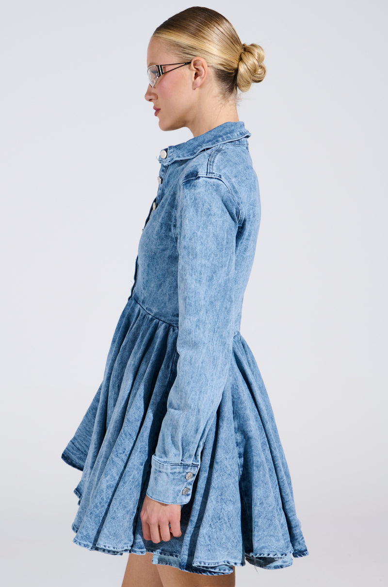 THE IT GIRL MINI DRESS IN DENIM