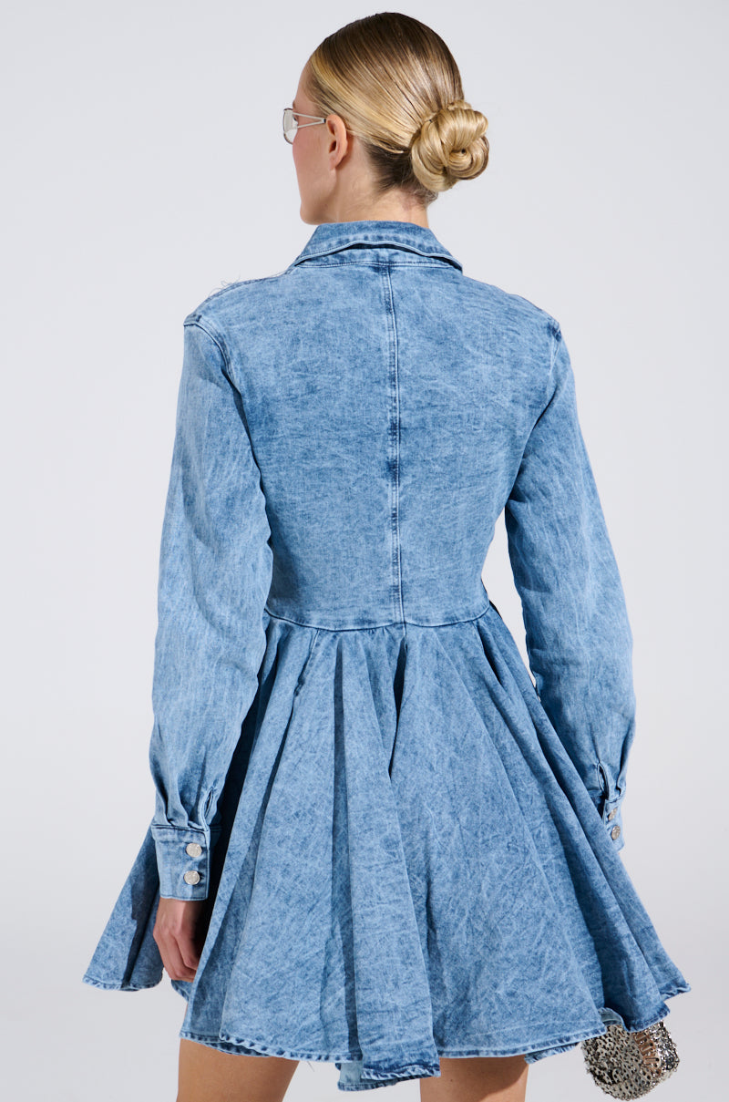 THE IT GIRL MINI DRESS IN DENIM