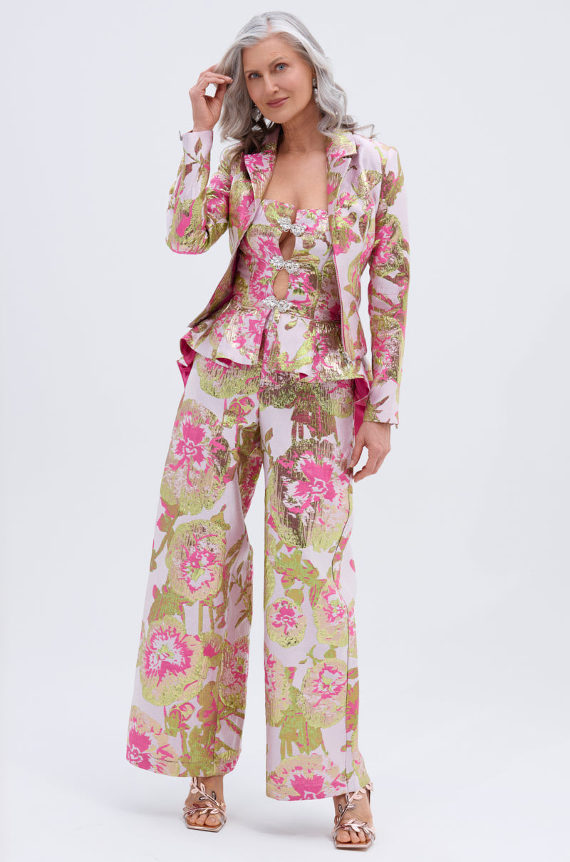 LOVELY FLORAL BROCADE TROUSER