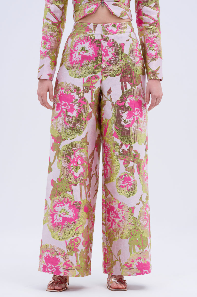 LOVELY FLORAL BROCADE TROUSER
