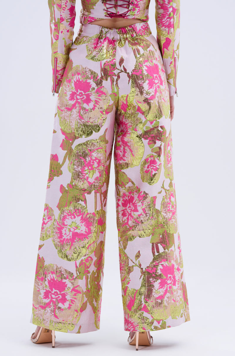 LOVELY FLORAL BROCADE TROUSER