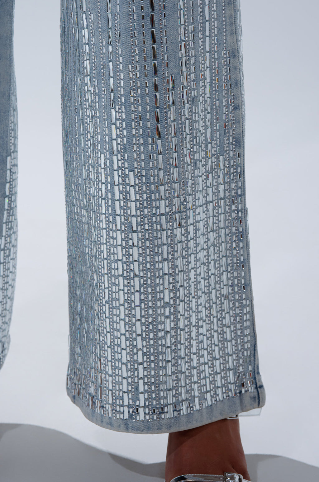 MILA EMBELLISHED FLARE PANT IN DENIM