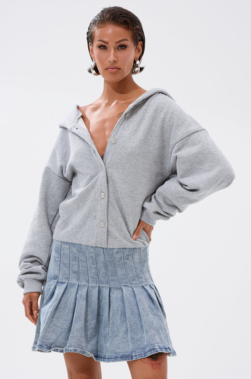 FELT CUTE SWEATSHIRT DENIM MINI DRESS