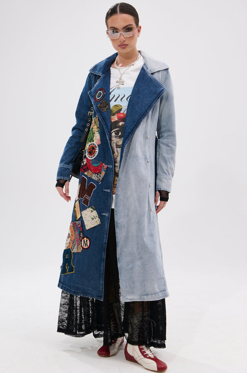 MILA PATCH DENIM TRENCH