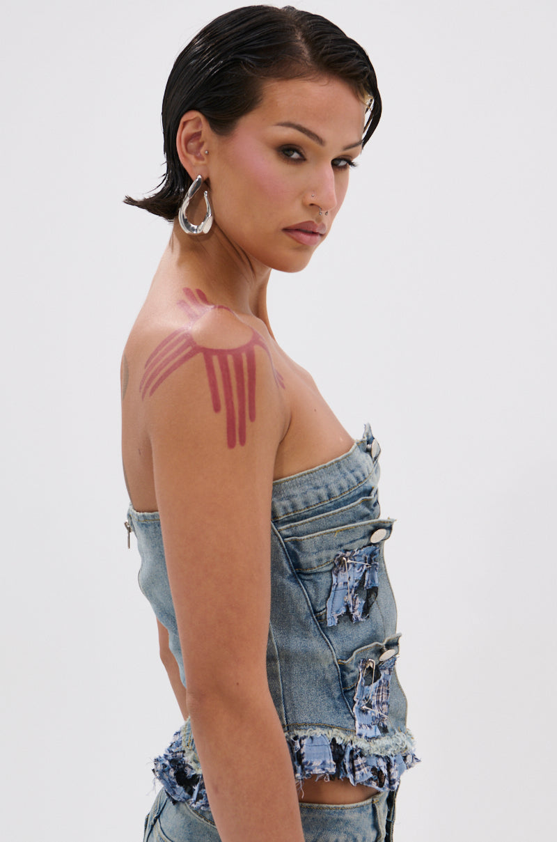 ON POINT PLAID EMBELLISHED CORSET