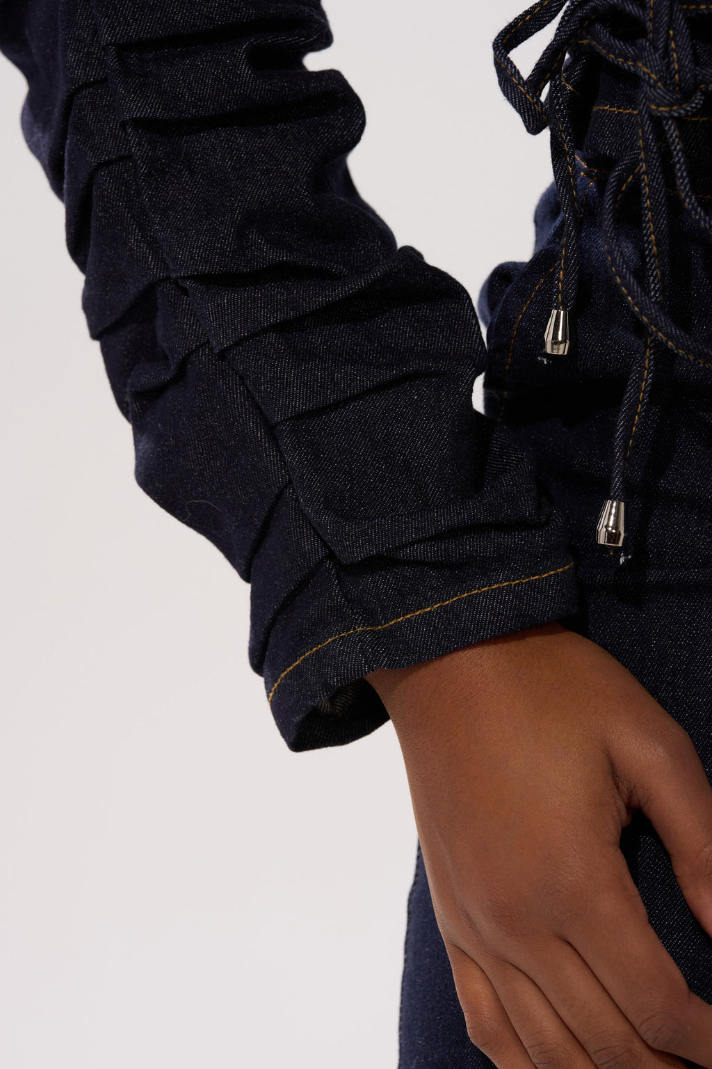 STRICTLY BUSINESS DENIM BLOUSE