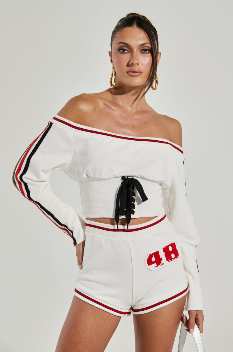 GO ALL THE WAY OFF THE SHOULDER SWEATSHIRT