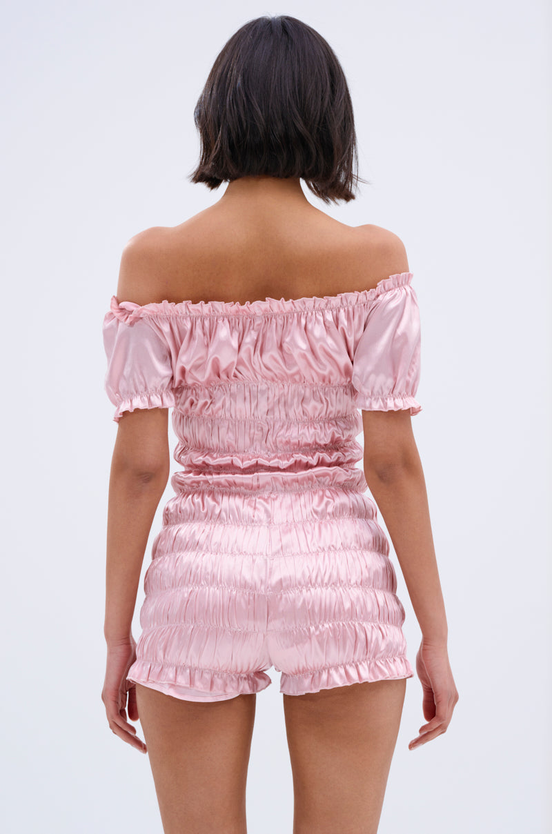 LA LA LOVE ME SATIN ROMPER