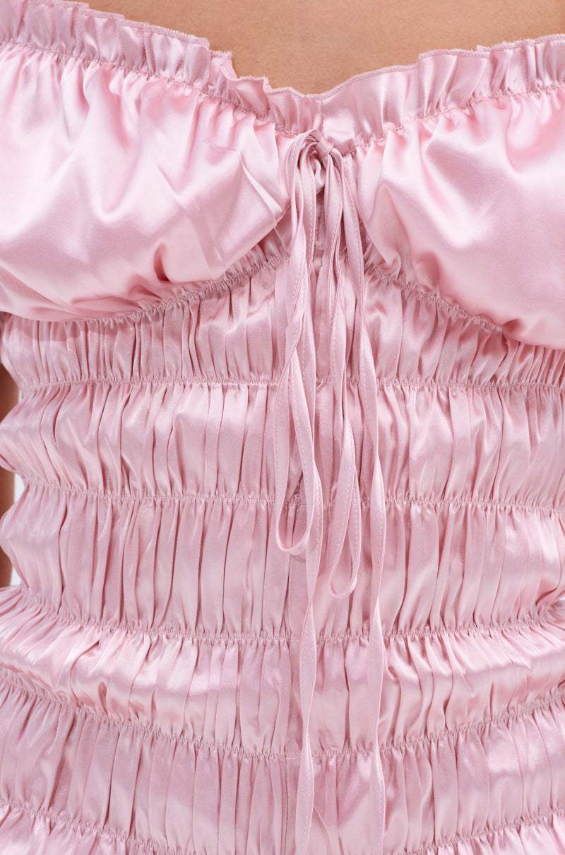 LA LA LOVE ME SATIN ROMPER