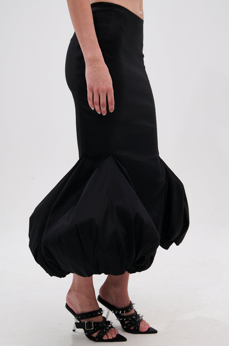 LADY LUX BUBBLE HEM MIDI SKIRT