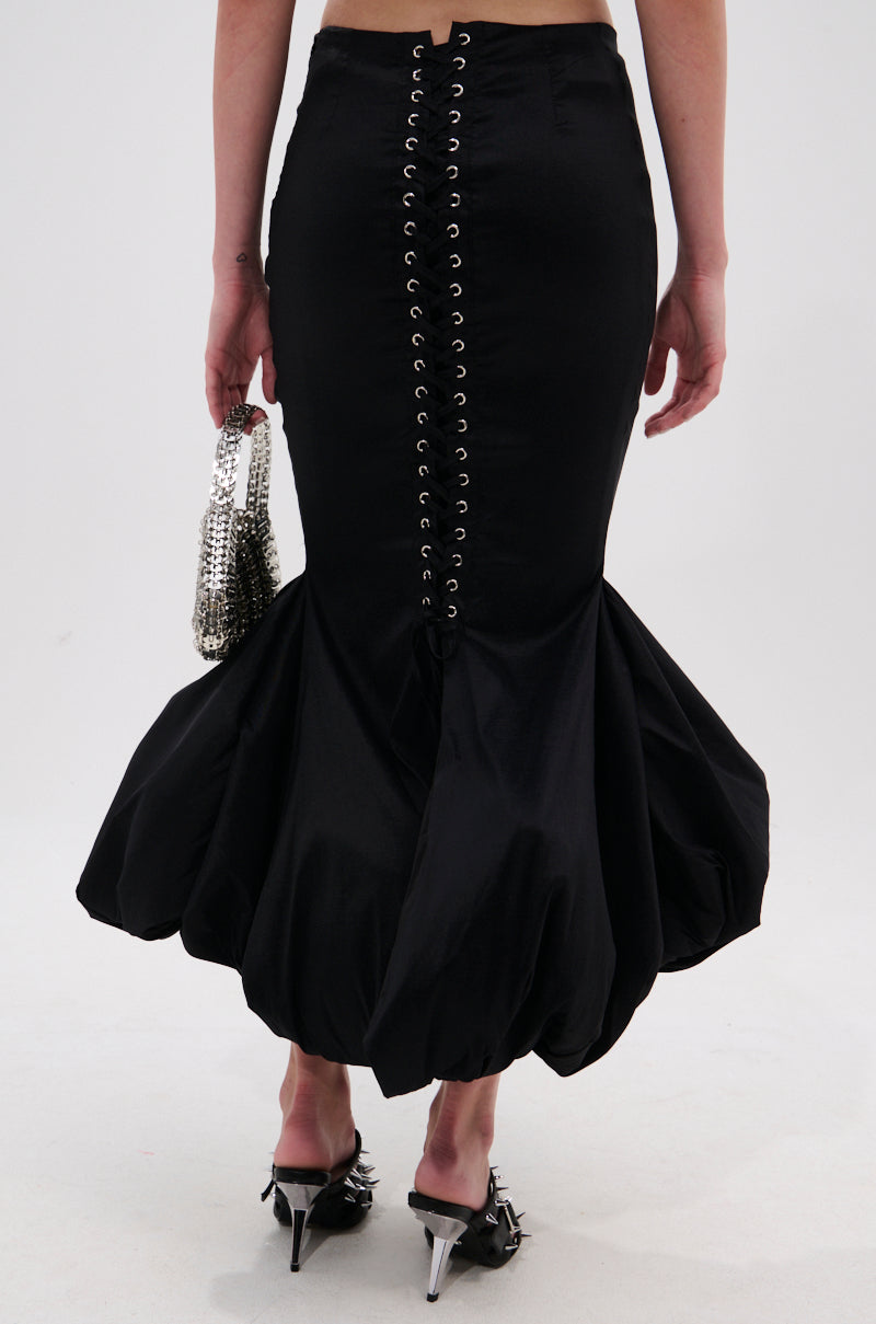 LADY LUX BUBBLE HEM MIDI SKIRT