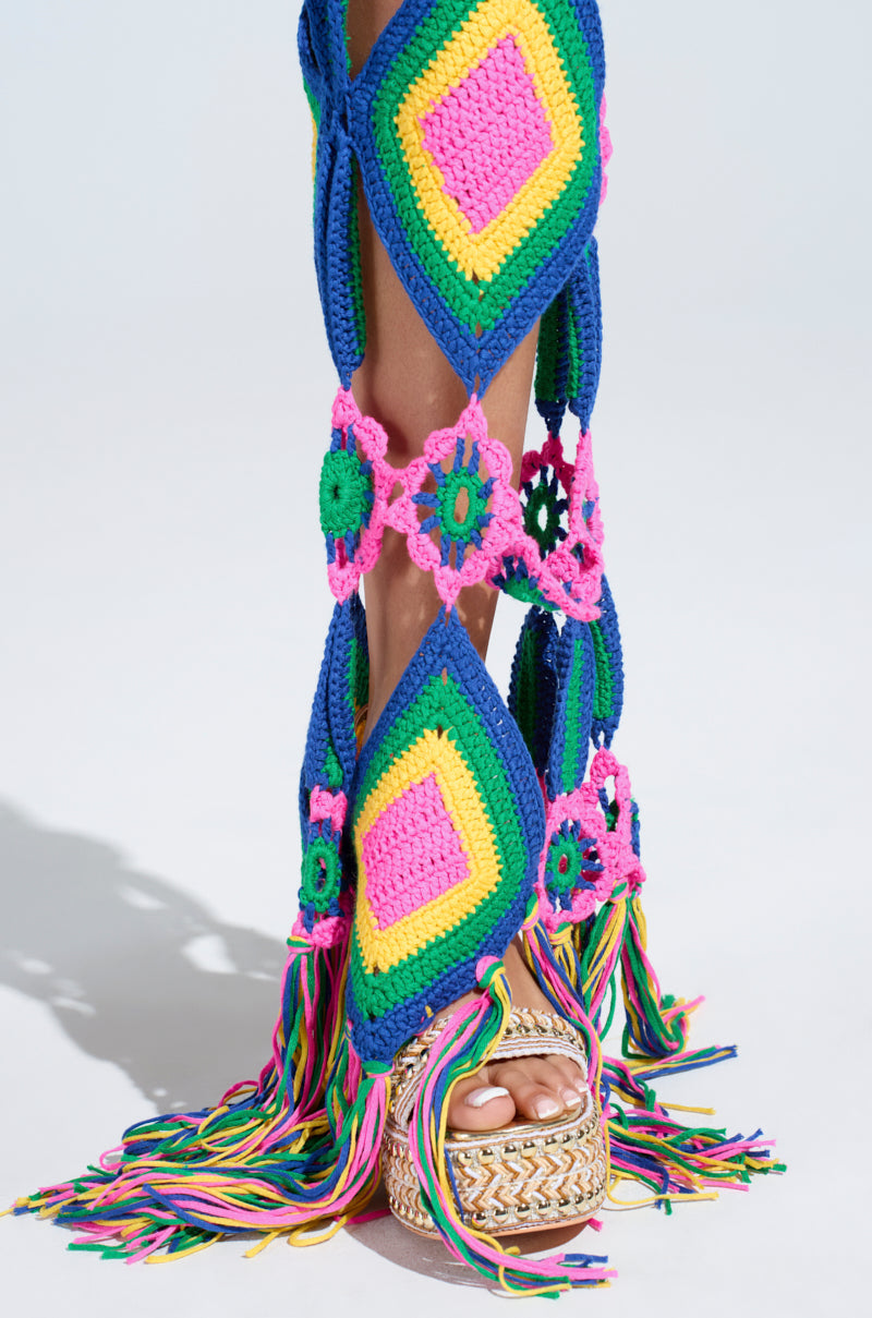 OUT OF OFFICE CROCHET DENIM JEANS