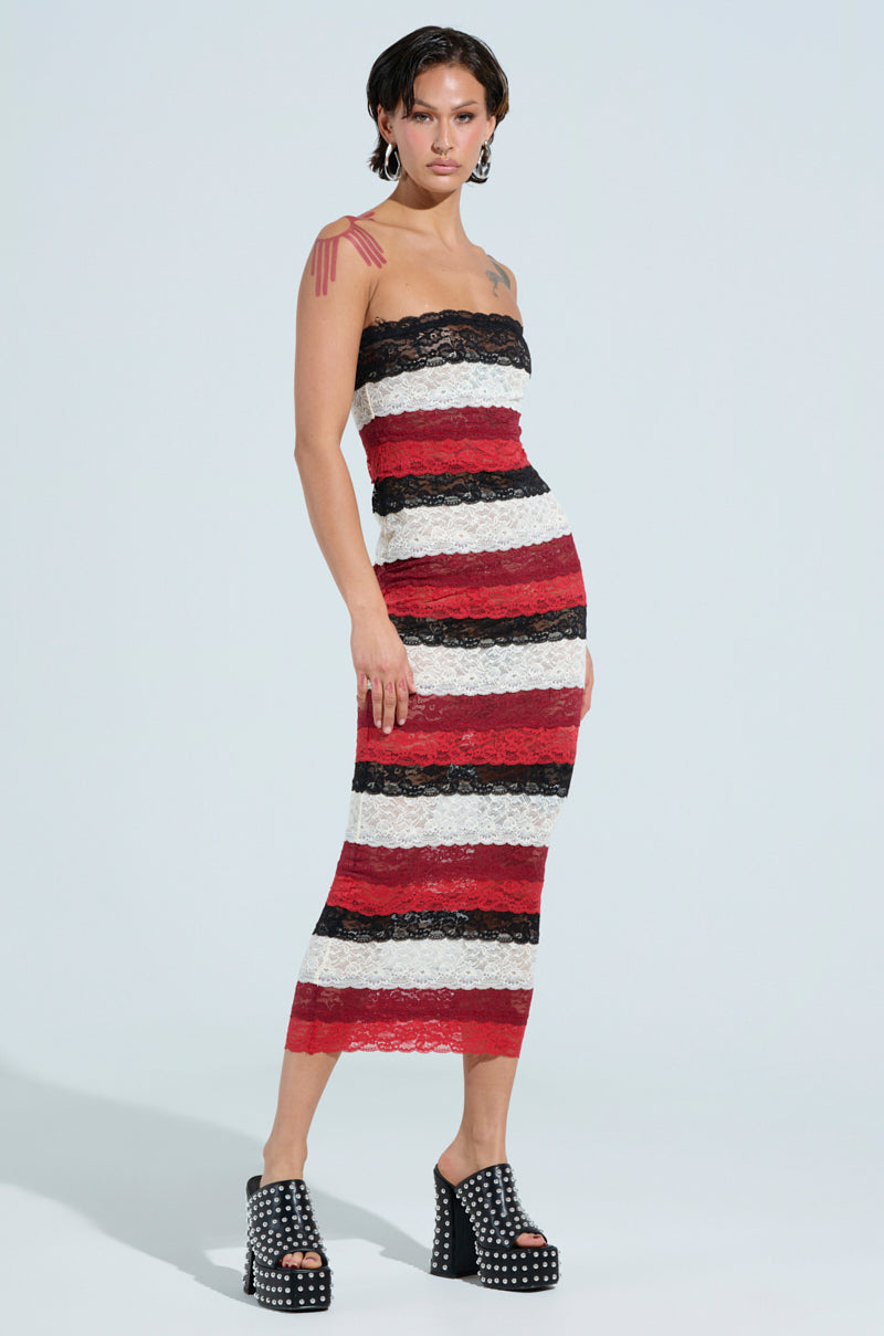 SHOW YOU WHAT I GOT LACE MIDI DRESS