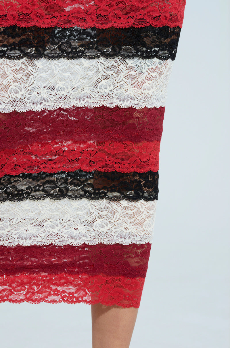 SHOW YOU WHAT I GOT LACE MIDI DRESS