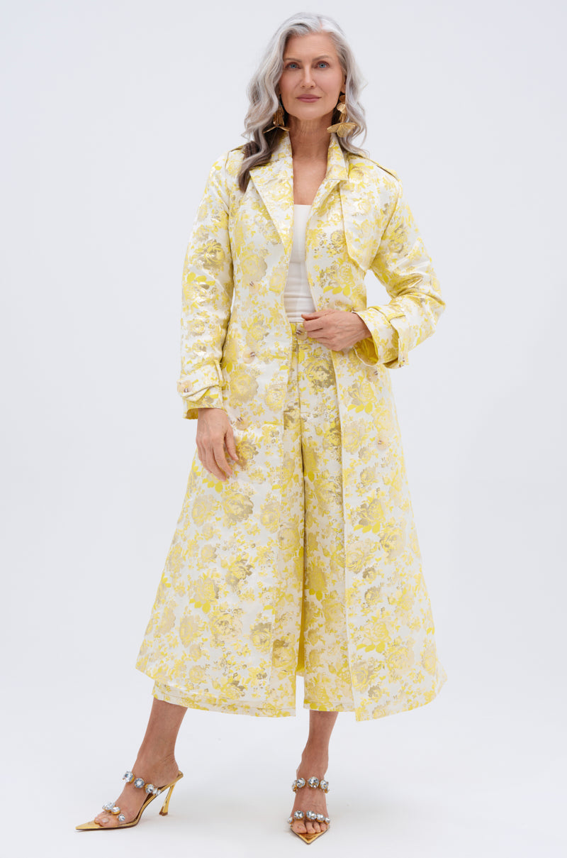 NO EXPECTATIONS BROCADE TRENCH