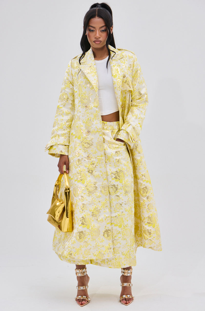 NO EXPECTATIONS BROCADE TRENCH