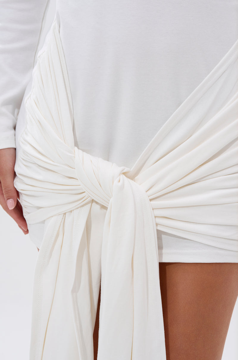 SIMPLE GIRL TIE-FRONT T-SHIRT DRESS