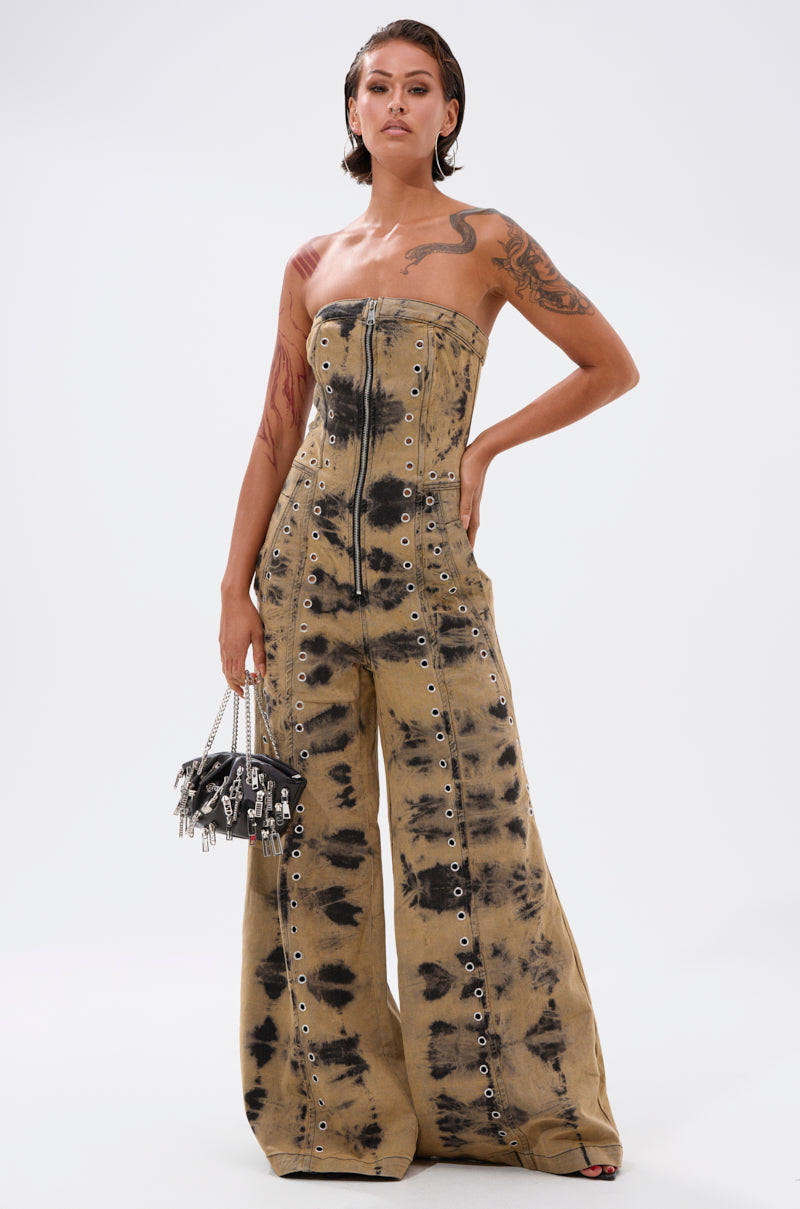 INTERNET FAMOUS PAINTED DENIM JUMPSUIT