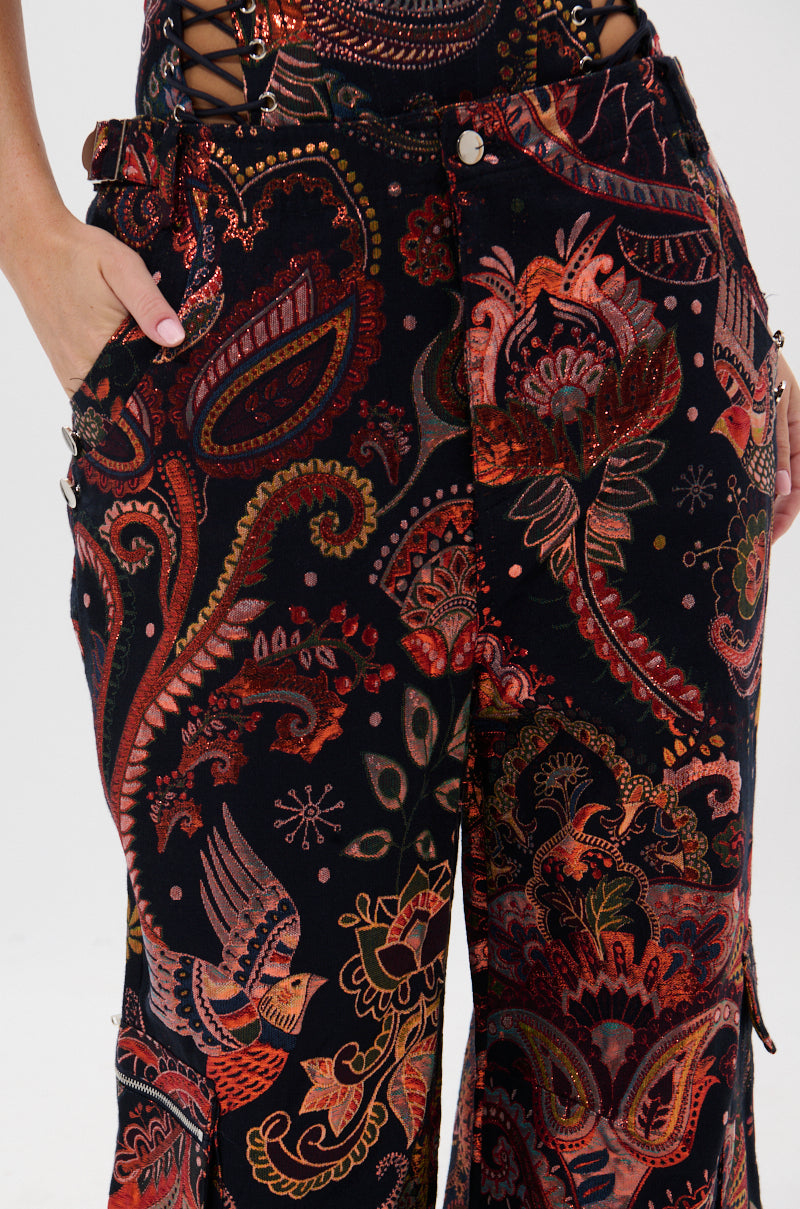 FALL VIBES BROCADE TROUSER