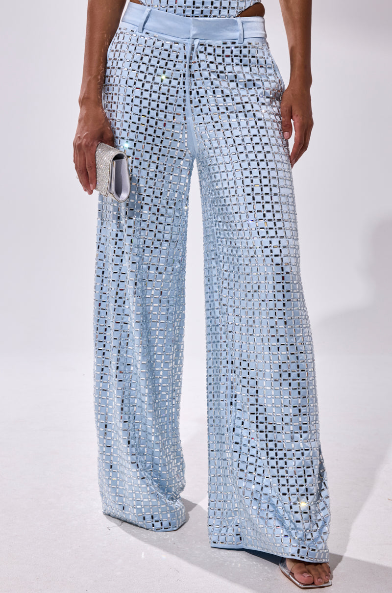 LILA EMBELLISHED SATIN TROUSER